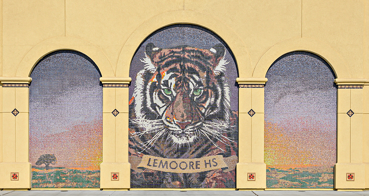 Mural of New Academic Building Addition and Plaza at Lemoore High School